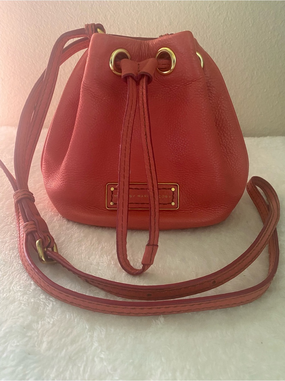 Marc by Marc Jacobs Coral Leather Drawstring Crossbody Bag